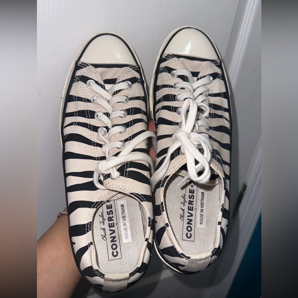 Converse Women's Black and White Zebra Sneakers